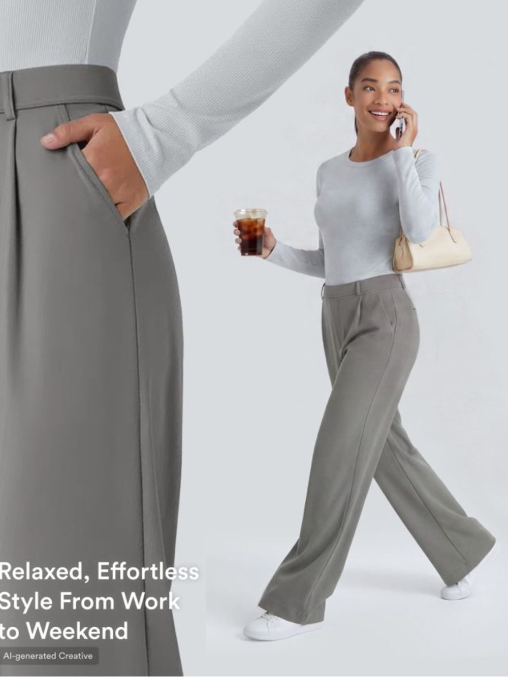 NWT Halara Flex™ DayStretch High Waisted Pocket Work Flare Pants Size M XTall - Picture 2 of 14